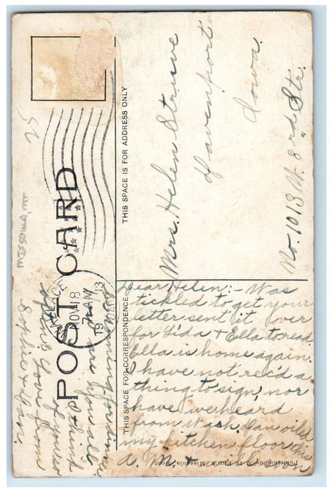 1913 Greetings From Missoula Montana MT, Wallace ID Antique Multiview Postcard