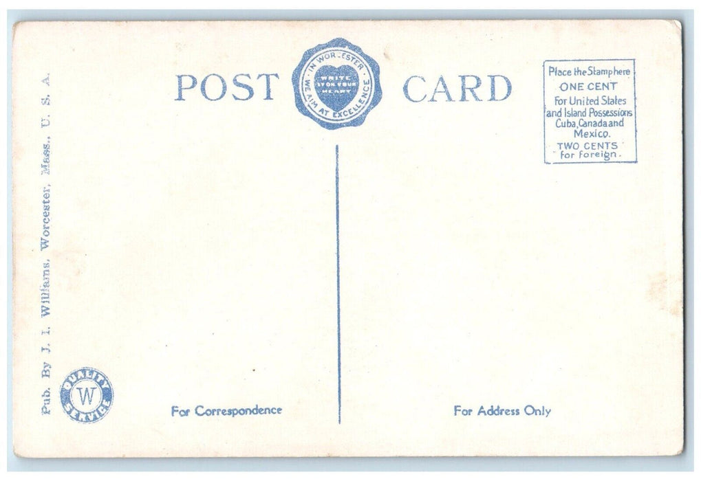 View Of David Hale Fanning Trade School For Girls Building Worcester MA Postcard