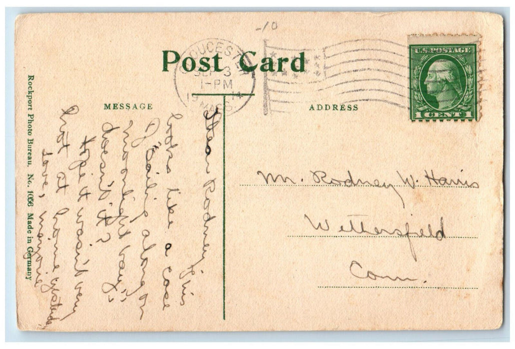 A Cape Ann Sloop Off the Pigeon Cove Shore Sailboat Massachusetts MA Postcard