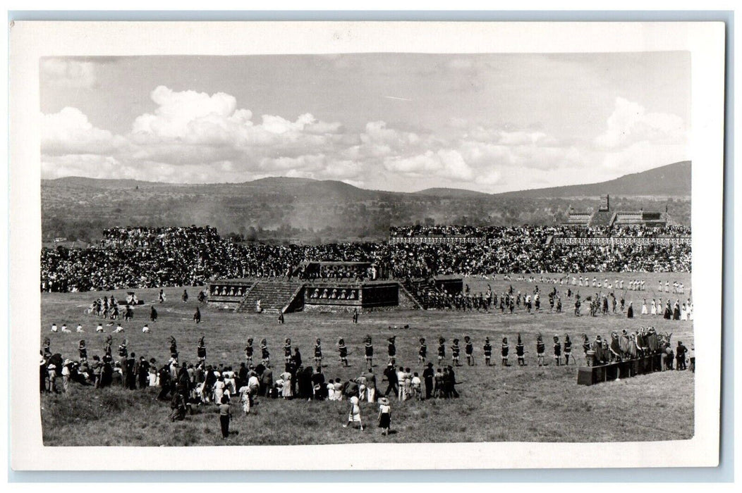 c1940's Temple Ruins Festival Mexico RPPC Photo Unposted Postcard