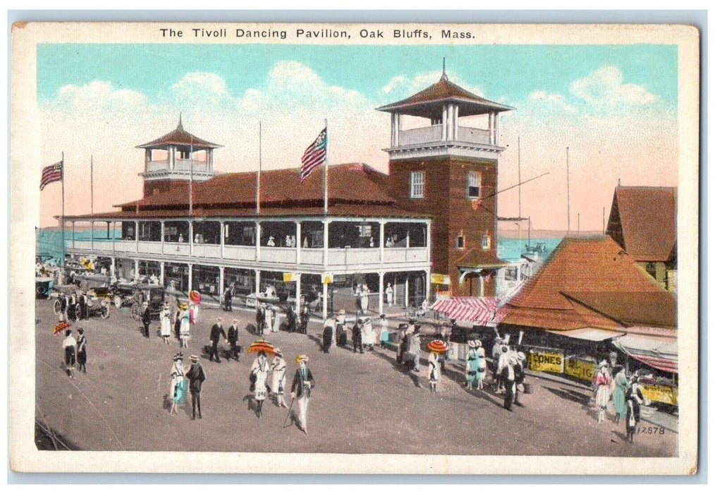 1910 Tivoli Dancing Pavilion Exterior Carriage Oak Bluffs Massachusetts Postcard