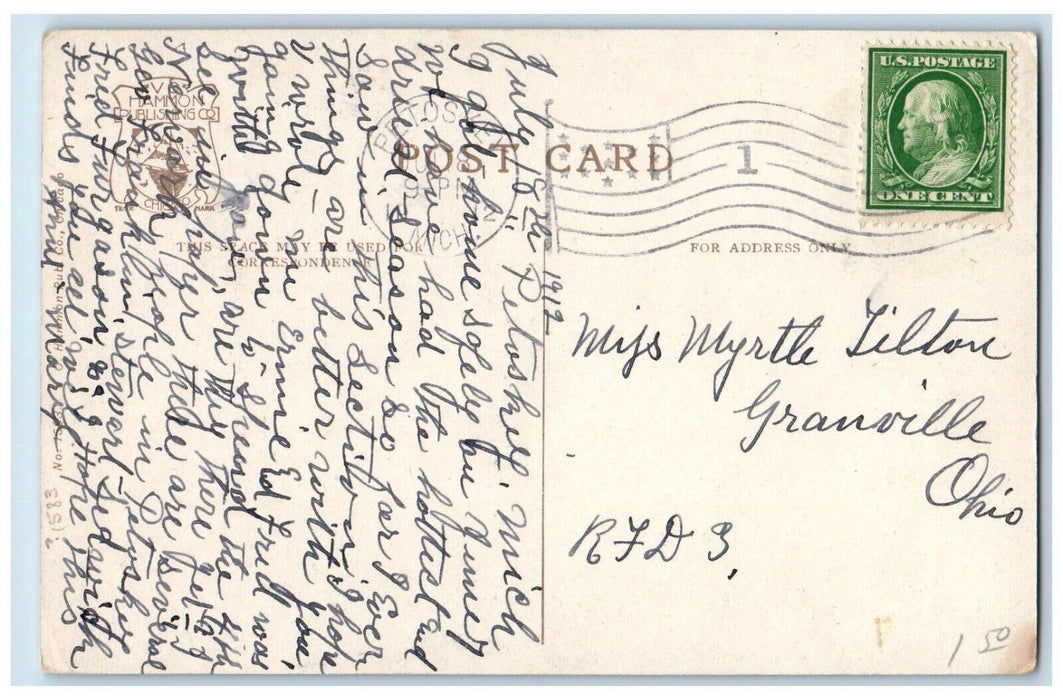 1912 Vista Pere Marquette Railway Park Little Traverse Steamer Petoskey Postcard