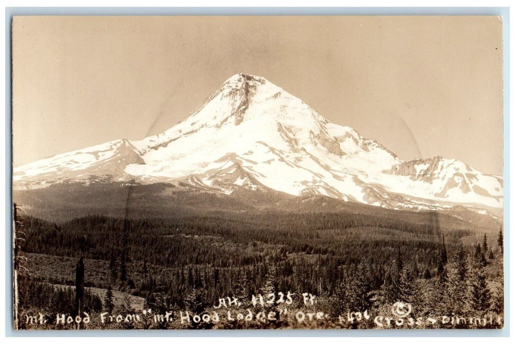 c1920's Mt. Hood From Mt. Hood Ledge Cross Oregon OR RPPC Photo Postcard