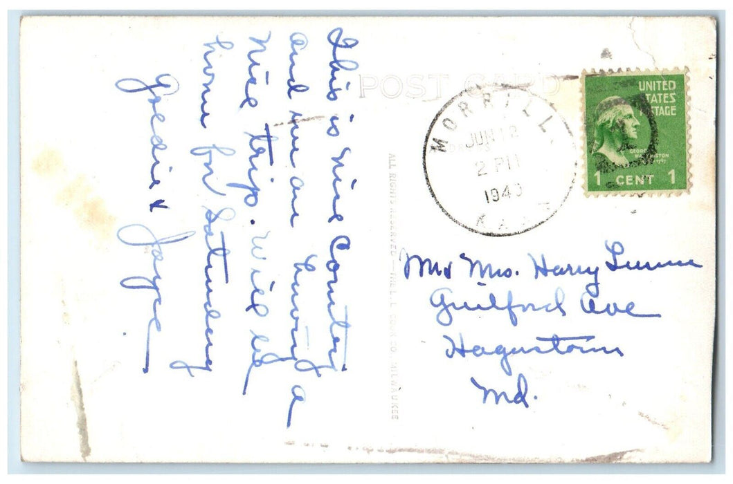 1943 High School Morrill Sabetha Kansas KS RPPC Photo Posted Postcard