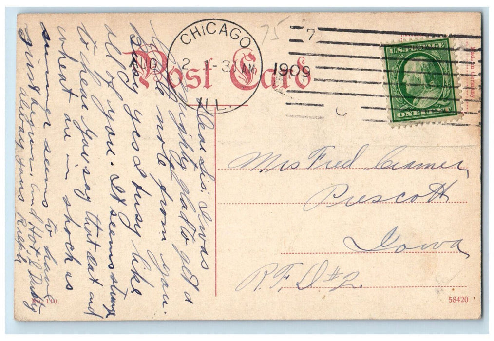 1909 Scene Of Anarchist Riot Haymarket Square Produce Market Chicago IL Postcard