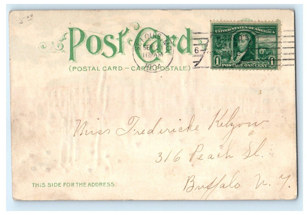 1904 Administration Building HTL Hold to Light World Fair St. Louis Postcard