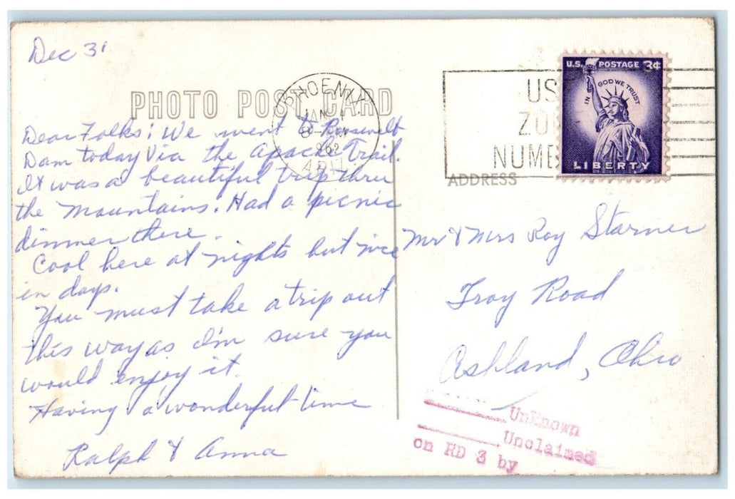 1962 Canyon Lake Apache Trail Arizona AZ RPPC Photo Postcard