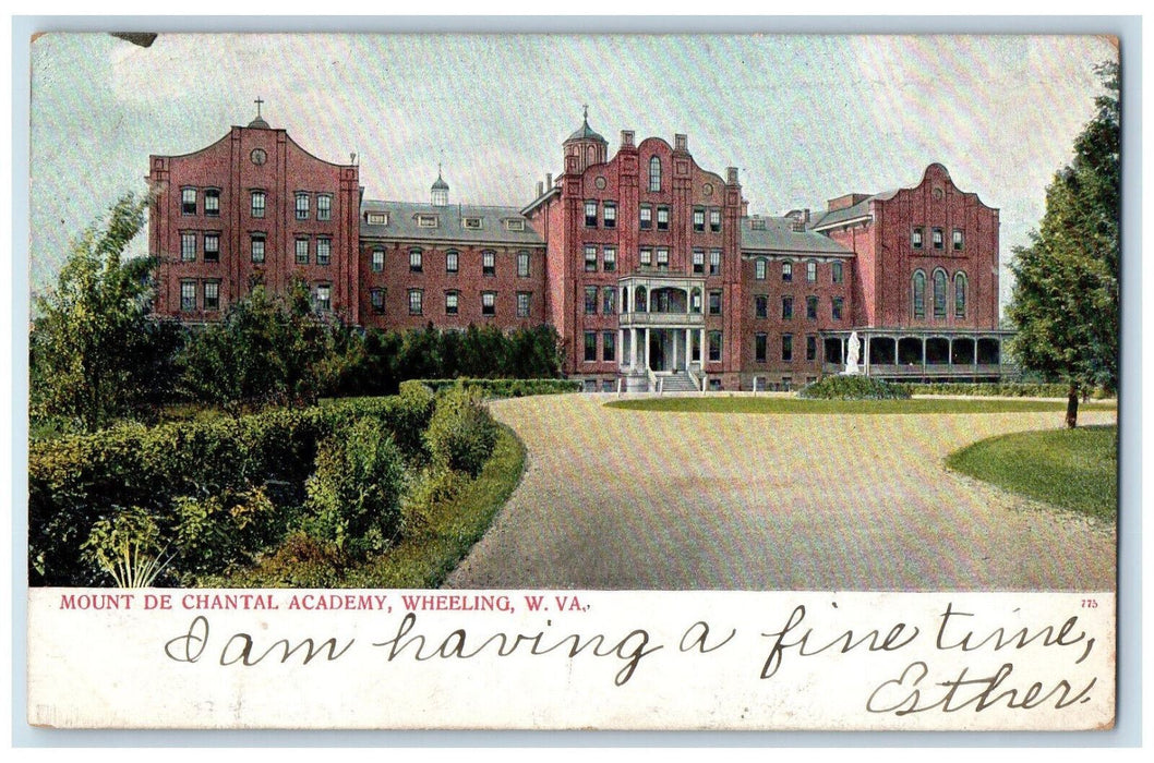 1909 Mount De Chantal Academy Panoramic View Wheeling West Virginia WV Postcard