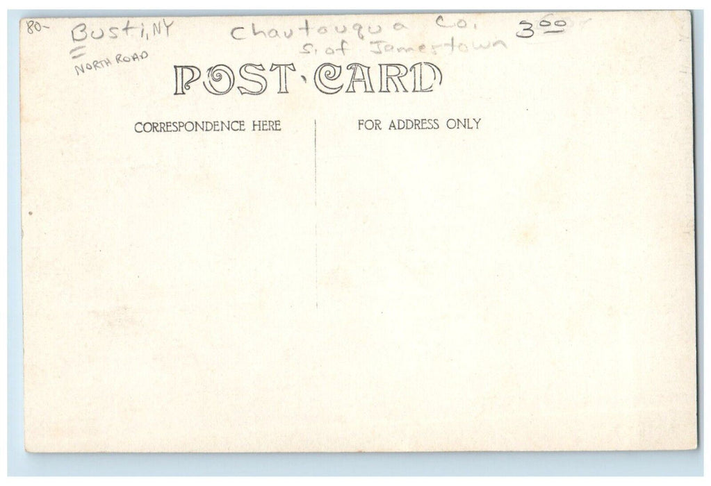 c1910 Busti New York North Road Scarce Chautauqua County NY RPPC Photo Postcard
