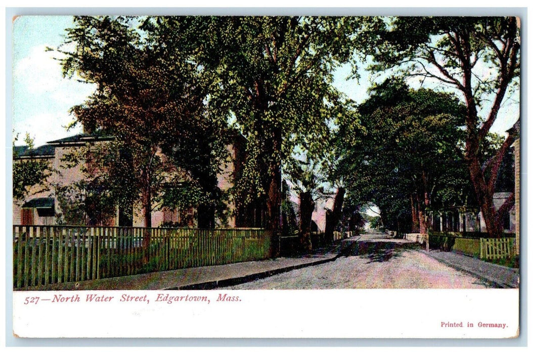 c1905 North Water Street Dirt Road Edgartown Massachusetts MA Antique Postcard