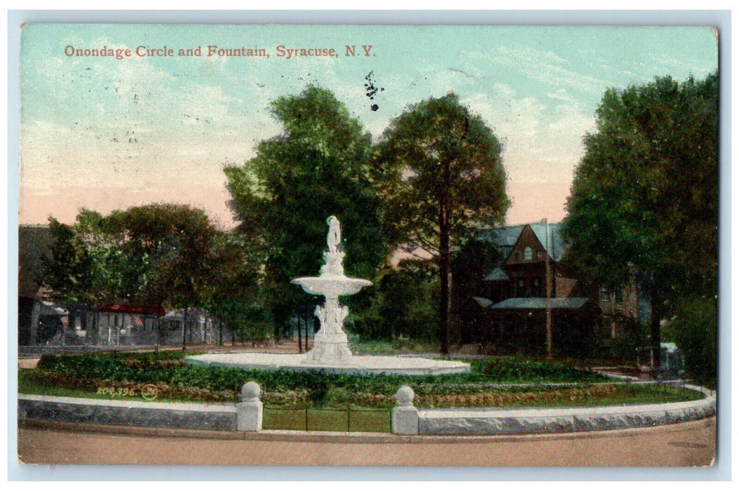 1908 Onondage Circle and Fountain Syracuse New York NY Antique Postcard