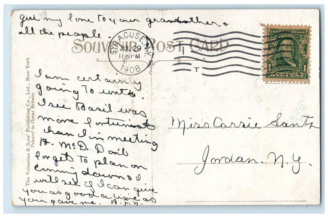 1908 Onondage Circle and Fountain Syracuse New York NY Antique Postcard