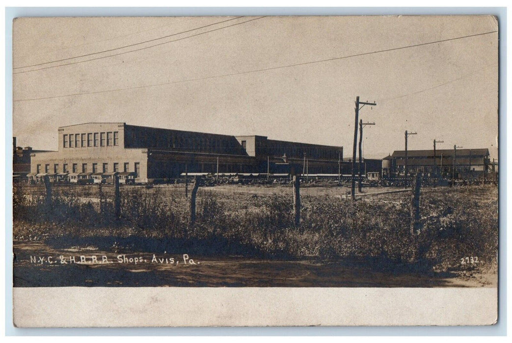 1908 New York Central Hudson River Railroad Shops Avis PA RPPC Photo Postcard