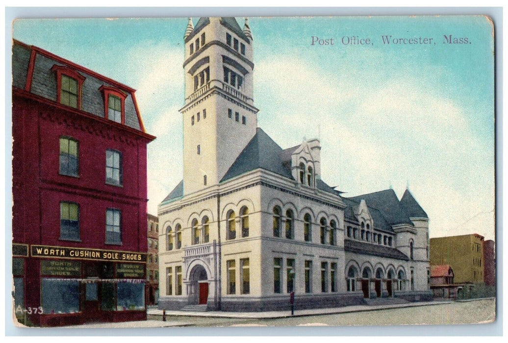 c1910's Post Office Worth Cushion Sole Shoes Worcester Massachusetts MA Postcard
