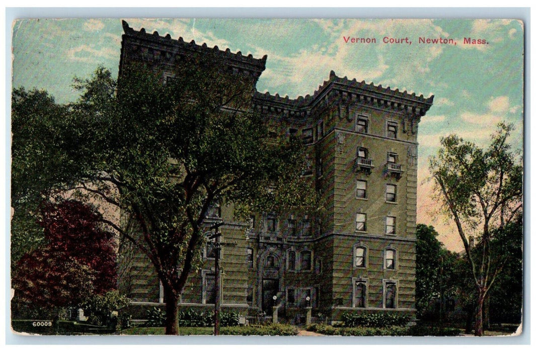 1916 Entrance to Vernon Court Newton Massachusetts MA Posted Antique Postcard