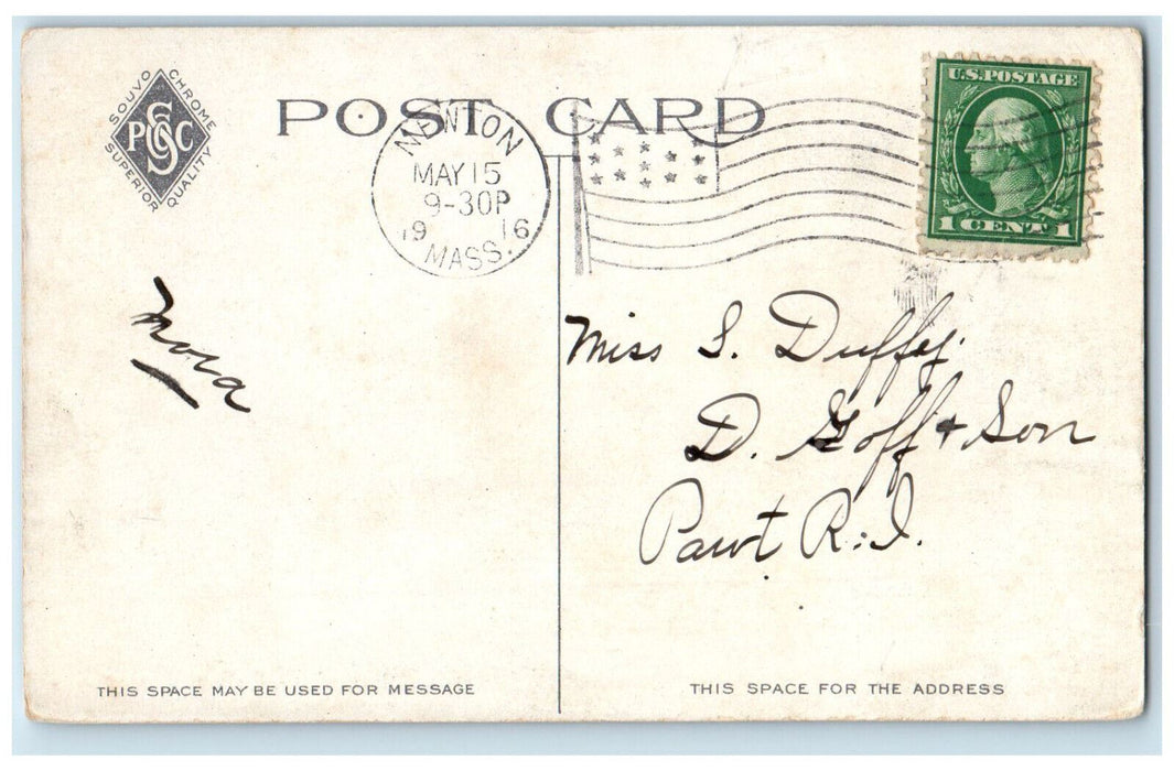 1916 Entrance to Vernon Court Newton Massachusetts MA Posted Antique Postcard