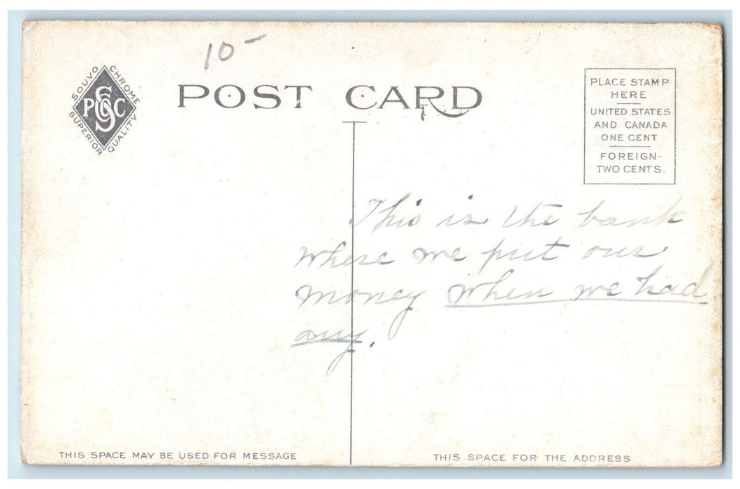 c1910 Newton Savings Bank Newton Massachusetts MA Antique Posted Postcard