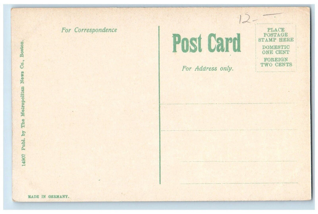 Lincoln Square And Court House Trolley Worcester Massachusetts MA Postcard