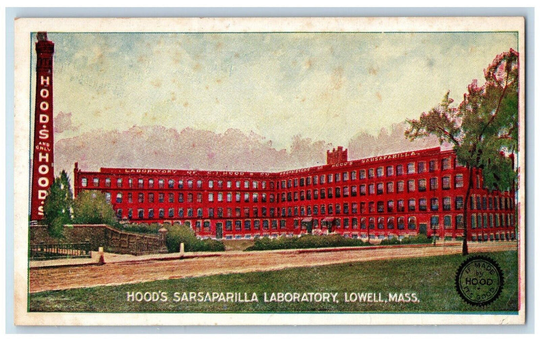 c1905 Hood's Sarsaparilla Laboratory Building Lowell Massachusetts MA Postcard