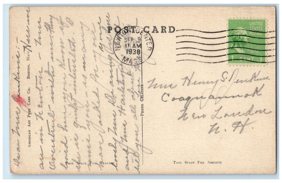 c1940's The Chapel Newton Theological School Newton Center MA Postcard