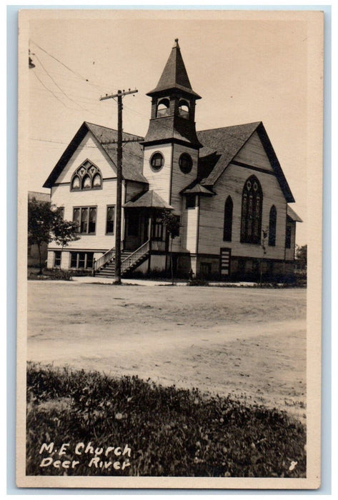 c1920's Methodist Church Deer River Minnesota MN RPPC Unposted Photo Postcard