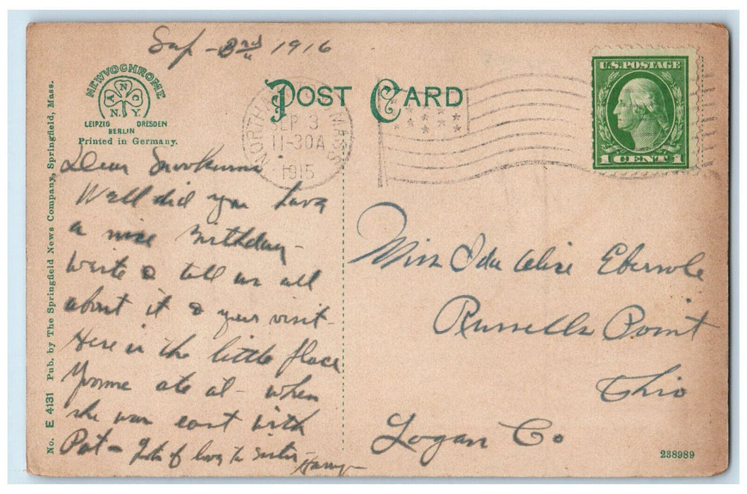 1915 Rose Tree Inn Northampton Massachusetts MA Antique Posted Postcard