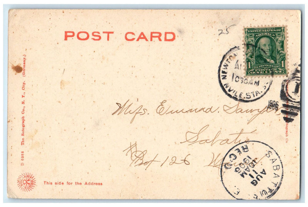 1906 Newton High School Newtonville Massachusetts MA Antique Postcard