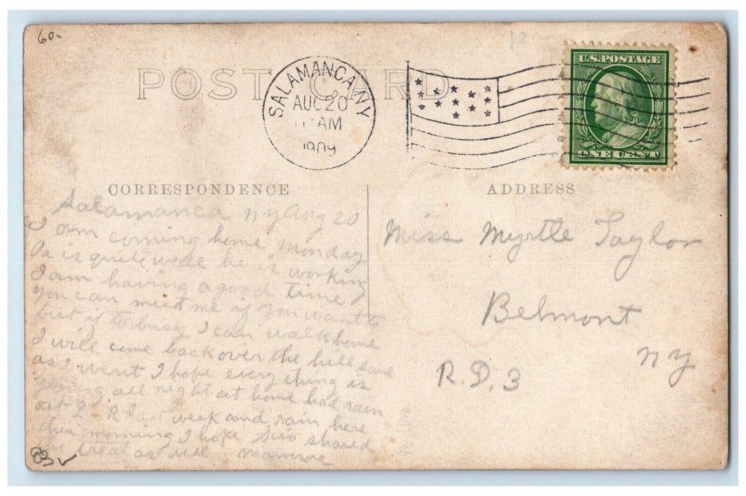 1909 Old Home Week Trolley Liquor Store Bradford PA RPPC Photo Antique Postcard