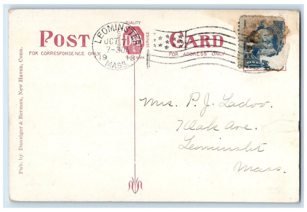 1913 St. Michaels School Northampton Massachusetts MA Antique Postcard