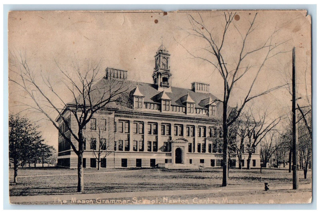 c1905 The Mason Grammar School Newton Centre Massachusetts MA Antique Postcard