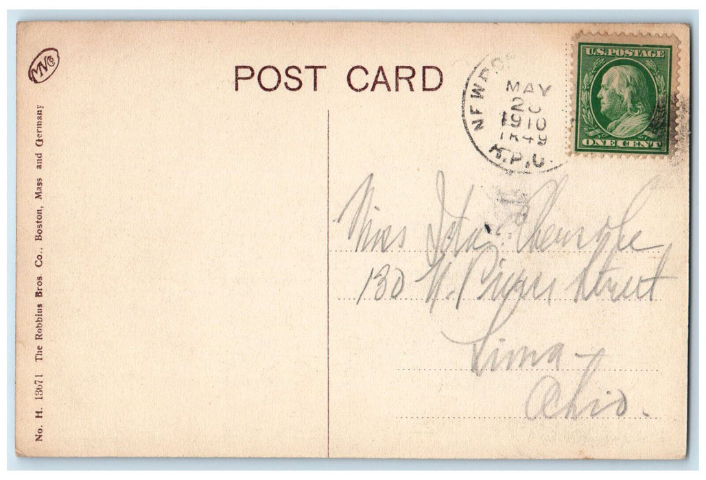 1910 The Old Dewey Homestead Smith College Northampton MA RPO Postcard
