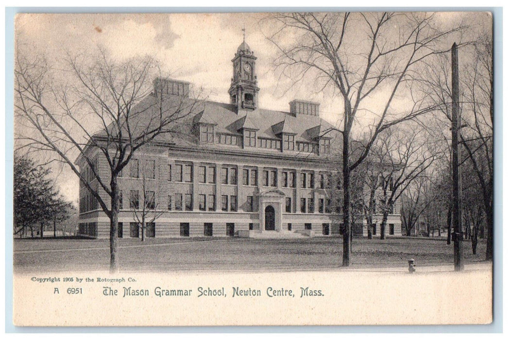 1905 Entrance to Mason Grammar School Newton MA Rotograph Co. Postcard