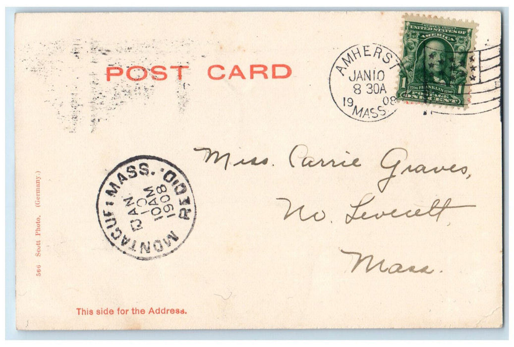 1908 Paradise Pond Smith College Northampton Massachusetts MA Postcard