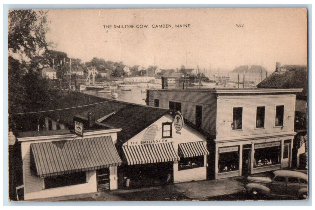 1949 Fleet of Boat The Smiling Cow Camden Maine ME Friendship ME Postcard