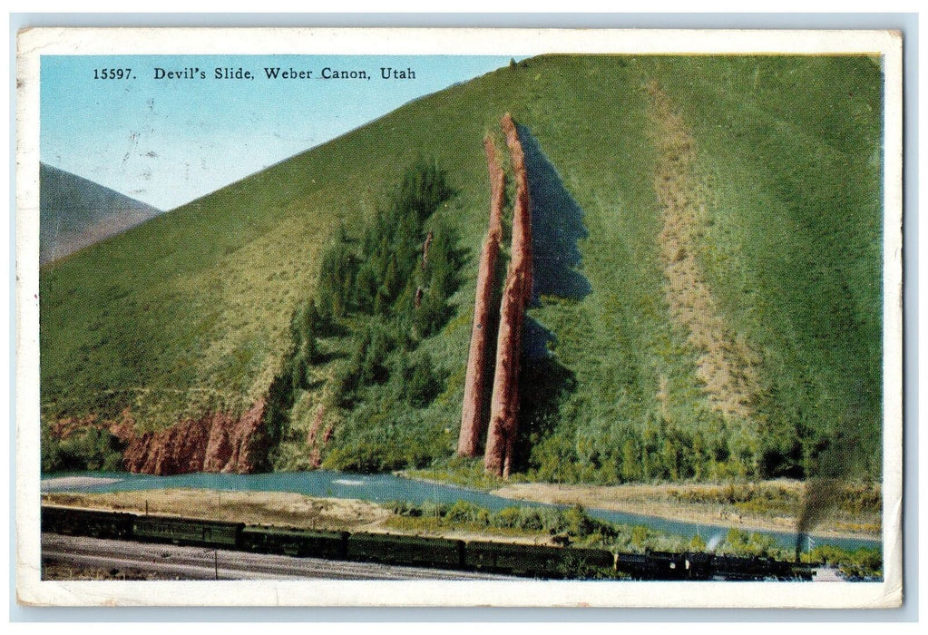 c1910's Scenic View Of Devil's Slide Weber Canon Utah UT Antique Postcard