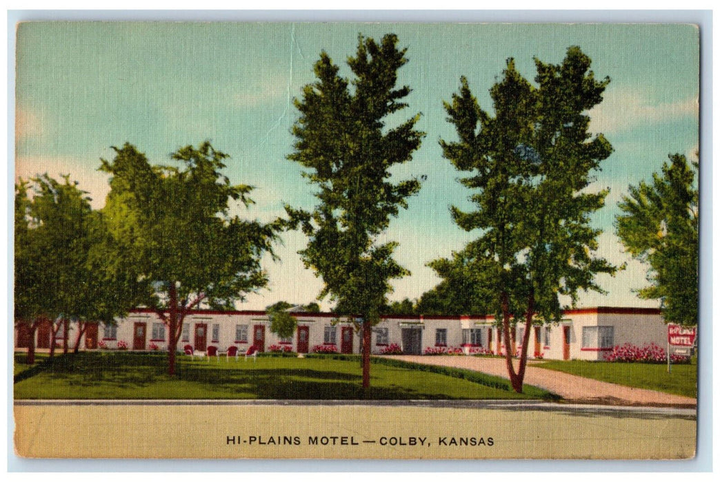 c1940's Hi-Plains Motel West Colby Kansas KS Vintage Unposted Postcard