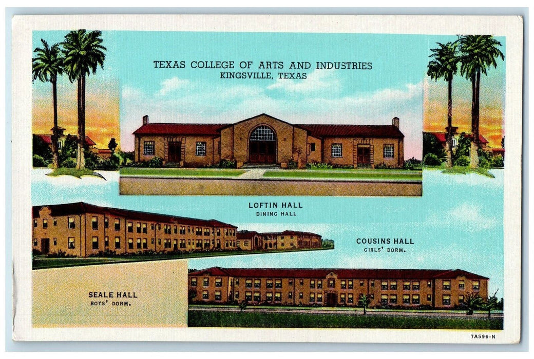 Texas College Of Arts And Industries Kingsville TX Multiview Vintage Postcard