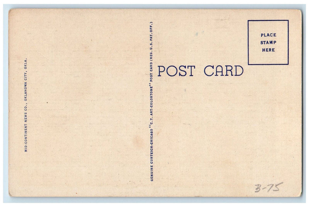 c1940's Governor's Mansion and State Owned Wells Oklahoma City OK Postcard