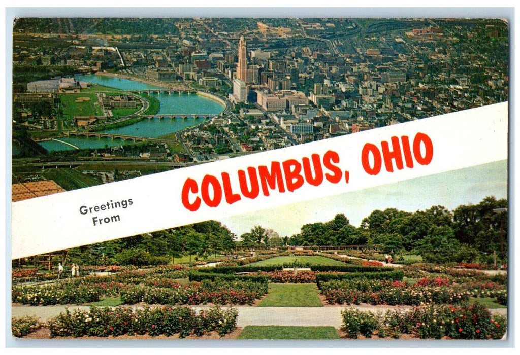 c1960's Greetings from Columbus Ohio OH Vintage Posted Multiview Postcard