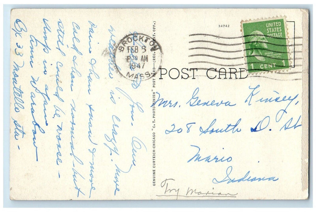 1947 The Old Mill Near Brockton Massachusetts MA Posted Vintage Postcard