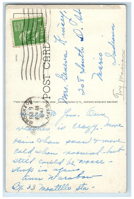 1947 The Old Mill Near Brockton Massachusetts MA Posted Vintage Postcard