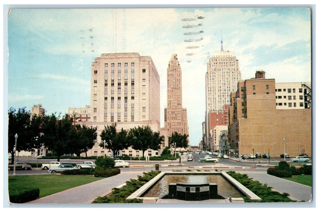 1957 View from the Steps of the Municipal Building Oklahoma City OK Postcard