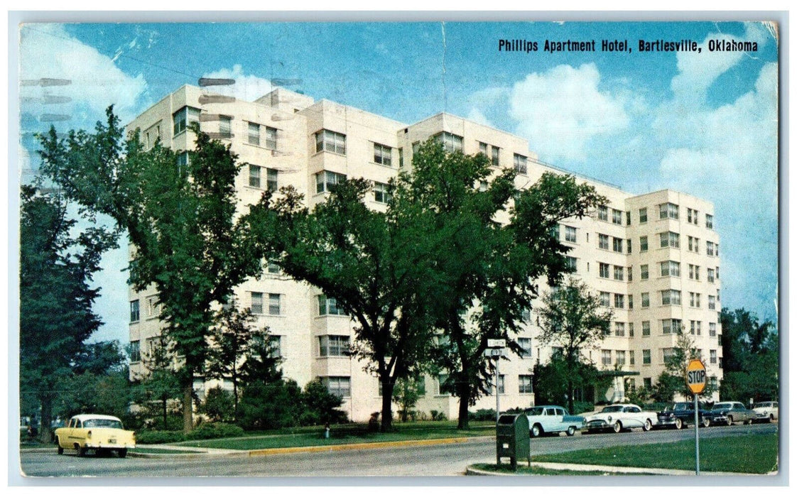 1957 Phillips Apartment Hotel Bartlesville Oklahoma OK Vintage Postcard