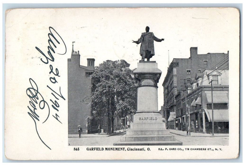 1904 Garfield Monument Cincinnati Ohio OH Wurtsboro NY Antique PMC Postcard