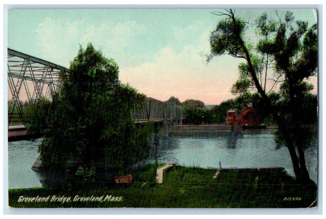 c1910's Groveland Bridge River View Groveland Massachusetts MA Antique Postcard