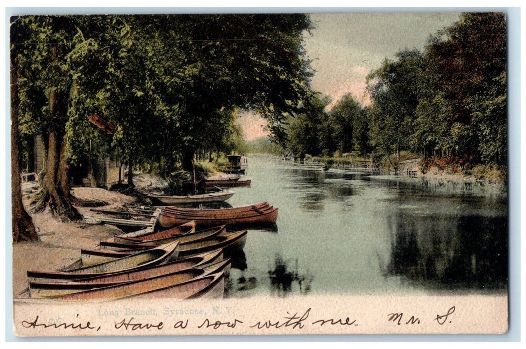 1906 Boats in Landing Long Branch Syracuse New York NY Antique Postcard
