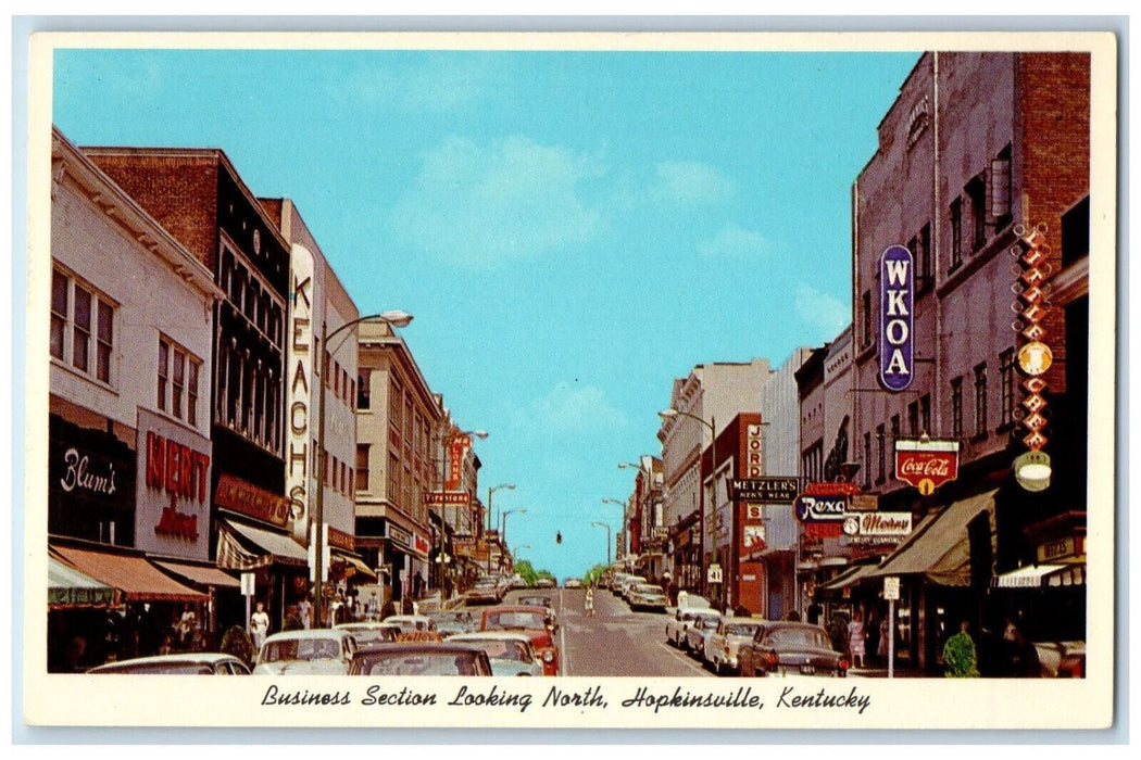 c1950's Men's Wear Keach's Rexall Business Section Hopkinsville KY Postcard
