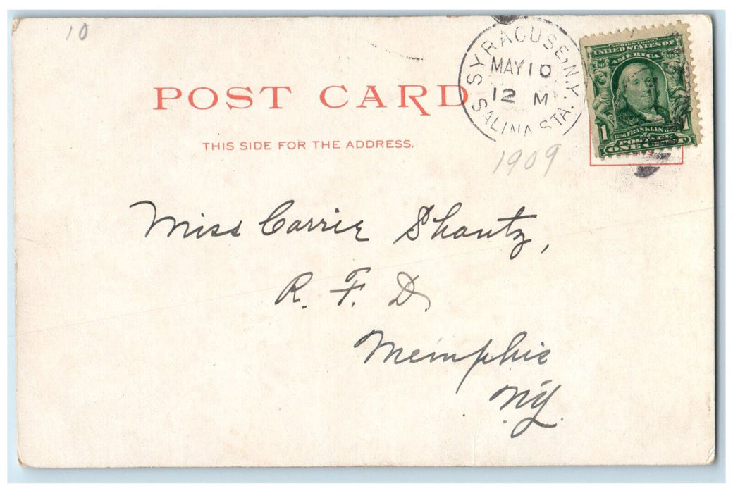 1909 Genesee and Salina Street Syracuse New York NY Antique Posted Postcard