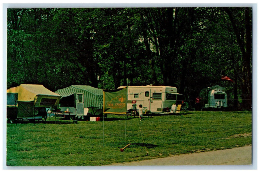 c1950's Riverside Camping Beech Bend Park Bowling Green Kentucky KY Postcard