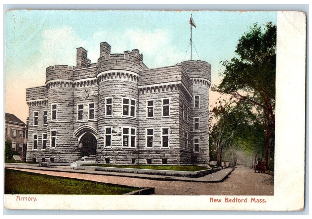 c1905 Armory Building New Bedford Massachusetts MA Antique Postcard